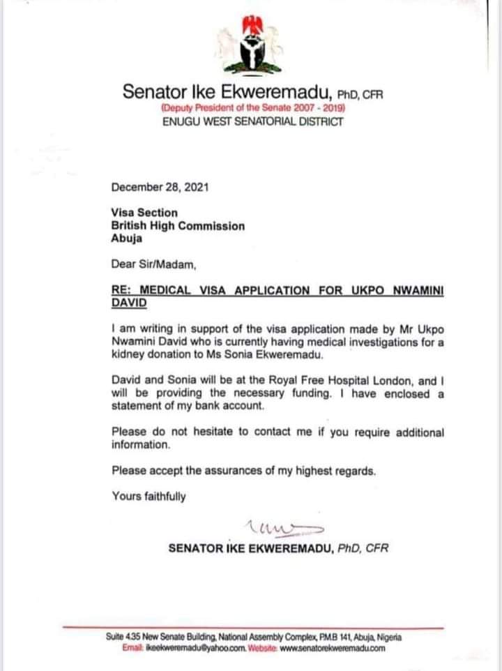Ekweremadu Arrest Request Letter To UK High Commissioner Surfaces 