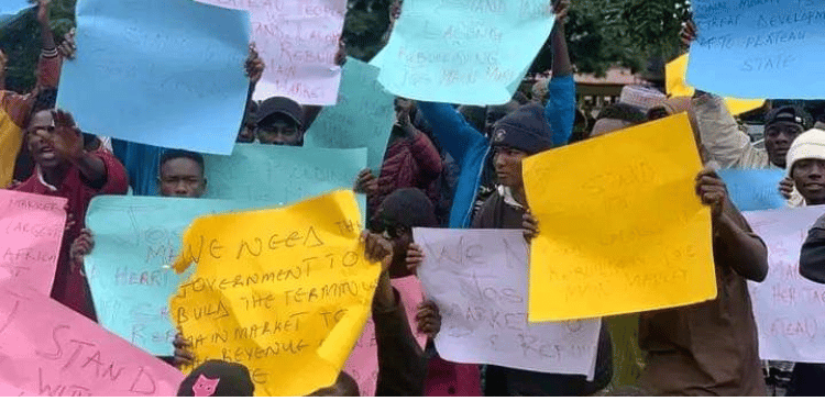 Protesters against Plateau State Government-Jaiz Bank partnership