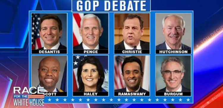 aitlive - Republican candidates fight each other and mostly line up behind Trump at the first debate