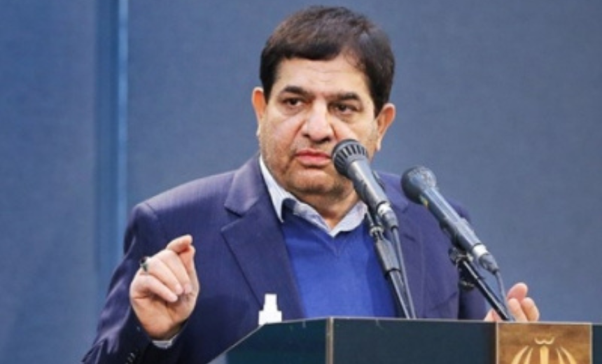 AIT-IMAGES - Iran's elite Revolutionary Guards and First Vice President Mohammad Mokhber