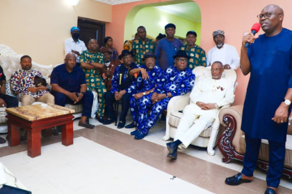 AIT-IMAGES - Rivers State Governor, Sim Fubara on condolence visit to former Governor Celestine Omehia over death of his mother