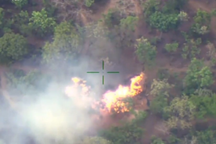 AIT-IMAGES - Fire from air strike by Nigerian Air Force