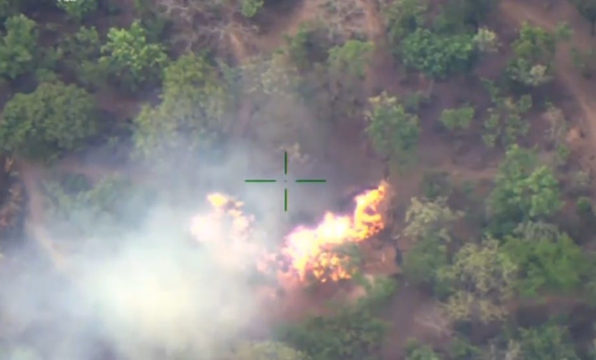 AIT-IMAGES - Fire from air strike by Nigerian Air Force