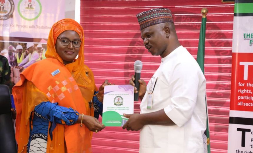 AIT-IMAGES - President of NAFOWA, Arc Rakiya Abubakar,/Dr. James David Lalu, NCPWD