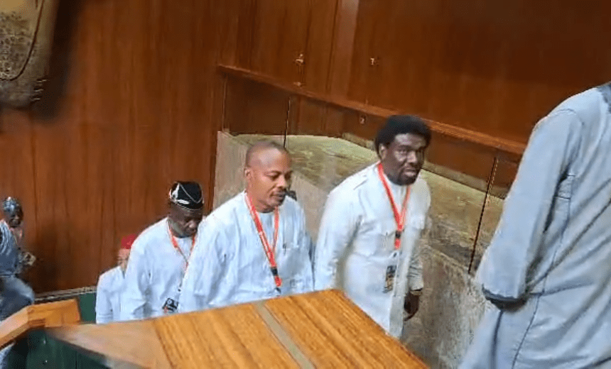 AIT-IMAGES - he leadership of the Nigeria Labour Congress, NLC and Trade Union Congress, TUC