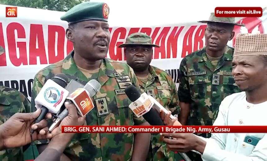 AIT-IMAGES - Commander of One Brigade of the Nigerian Army in Gusau, Brigadier-General Sani Ahmed