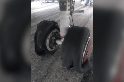 ait-images - VIDEO: Tyre burst on Abuja-bound Max Air passenger plane at Yola Airport
