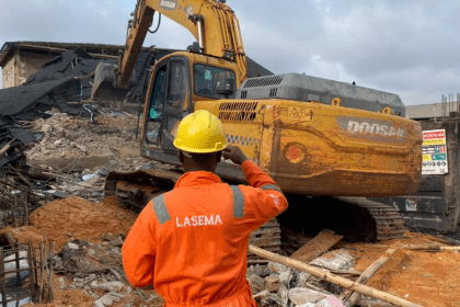 ait-images - Scene of building collapse at Maryland in Lagos State