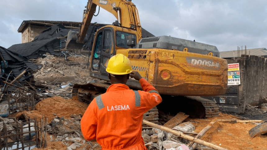 ait-images - Scene of building collapse at Maryland in Lagos State